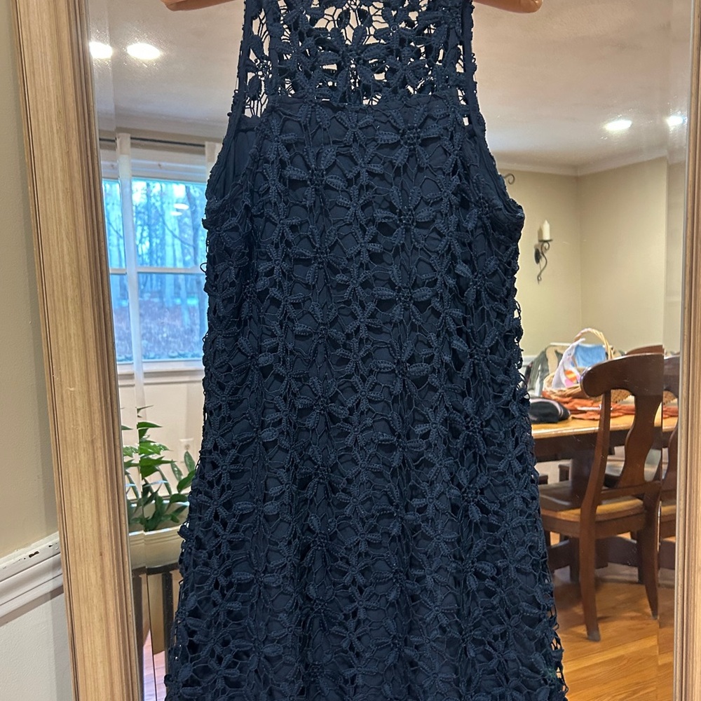 Hollister Navy Crochet Midi Dress